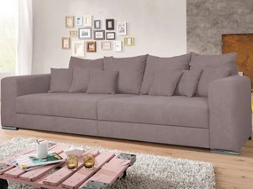 Široká pohovka Rosa, ružová látka