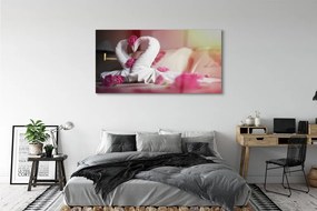 Obraz plexi Uteráky labute kvety 140x70 cm