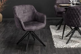 Dizajnová stolička Natasha tmavosivý zamat