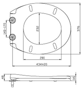 Aqualine - Záchodová doska SOFIA SoftClose biela