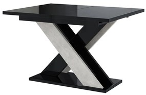Jedálenský stôl Xalin (lesk čierny + kameň) (pre 4 až 6 osôb). Vlastná spoľahlivá doprava až k Vám domov. 1055281