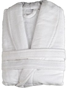 Profod Bavlnený velúrový župan - Biela | 2XL