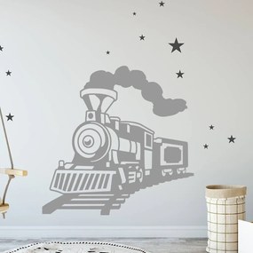 Veselá Stena Samolepka na stenu na stenu Parná lokomotíva Farba: černá