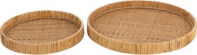 Set 2ks okrúhlych ratanových podnosov Boom - Ø 40*4cm