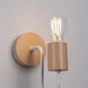 Sollux SL.1664 - Nástenná lampa TIMBO 1xE27/15W/230V biela/béžová/buk