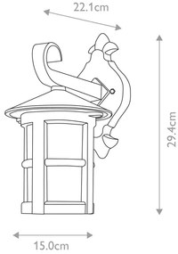 Elstead - Vonkajšie nástenné svietidlo HEREFORD 1xE27/100W/230V IP43