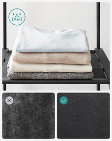 Šatníková skriňa, prenosná modulárna skriňa, čierna