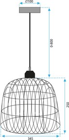 Toolight Boho, stropné svietidlo 35cm 1xE27 APP1351-1CP, OSW-05766