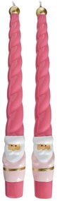 TWISTED Sada sviečok Santa 2 ks 27 cm - ružová