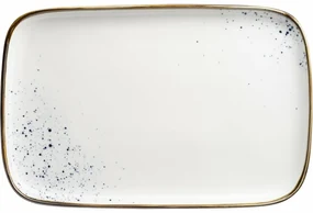 Mäser Obdĺžniková tácka Pintar White modré bodky 30 x 20 x 2 cm, L