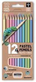Pastelky trojhranné+strúhátko ARS UNA/12 pastel