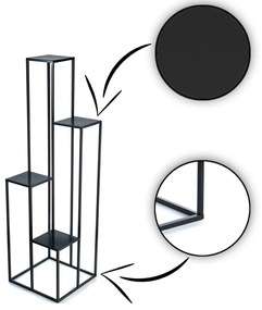 Stojan na kvety Lemina 150 cm čierny