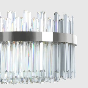 Toolight Toolight, LED krištáľové svietidlo 80x35 cm, 62W, APP1514-CP80, chrómová, OSW-03262