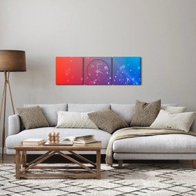 Moderný abstraktný obraz (s hodinami) (90x30 cm)