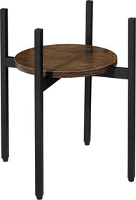 Okrúhly stojan na kvety TAYLOR ⌀ 32 cm, rustikálne hnedá/čierna