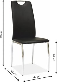 Jedálenská stolička Ervina - čierna / chróm