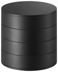 VERK GROUP 4 - poschodový okrúhly organizér na šperky, šperkovnica, čierna