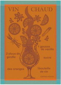Žakárové kuchynské utierky Vin Chaud Mandarine, 4 ks