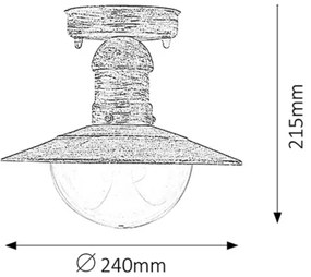 Rabalux 8739 - Vonkajšie stropné svietidlo OSLO 1xE27/60W