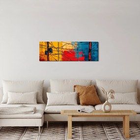 Obraz - Abstraktné elektrické vedenie (s hodinami) (90x30 cm)