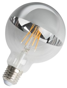 E27 stmievateľná LED lampa horné zrkadlo strieborná G95 3,5W 250lm 2300K