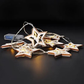 Solight LED vianočná reťaz hviezdy, 10x LED, 1,5m, 2x AA