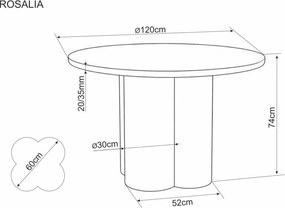 Jídelní stůl Rosalia 120 cm dub přírodní