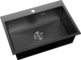 Mexen Solix, 1-komorový nerezový drez 650 x 450 mm, čierna, 6403651000-70
