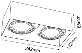 Brosline 1270 - Bodové svietidlo CAGE 2xGU10/18W/230V biela