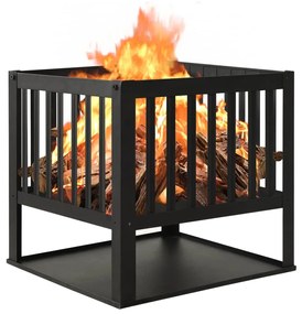 Čierne kovové prenosné ohnisko FIRE
