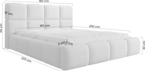 Čalúnená manželská posteľ Cloud 160x200 s úložným priestorom - svetlobéžový zamat Castel 03