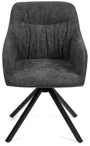 Noela Otočná jedálenská stolička látková LOREN tmavo šedá