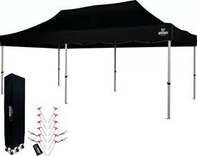 BRIMO Nožnicový párty stan EXCLUSIVE ALU 3x6 m bez stien čierny