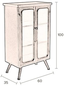 Čierna kovová vitrína 60x100x35 cm Denza – Dutchbone