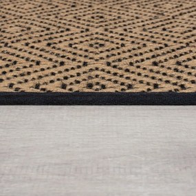 Jutový behúň na schody v čierno-prírodnej farbe 60x600 cm Diamond – Flair Rugs