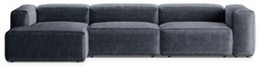 Sivomodrá menčestrová rohová pohovka (ľavý roh/s leňoškou) Bergamo – Cosmopolitan Design