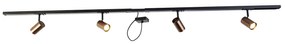 1-fázový koľajnicový systém tmavá bronz s 4 reflektormi a štvorcovým napájaním - Jeana