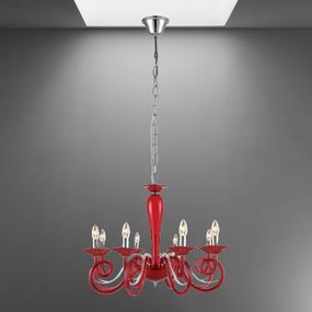 Červený luster do obývačky LUXERA 62104 MOZART Ø83