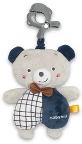 Baby Mix Detská plyšová hračka s hracím strojkem aklipom Medvedík modrý, 24 cm