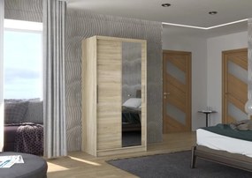 ŠATNÍKOVÁ SKRIŇA S POSUVNÝMI DVERAMI DANKA SONOMA + ZRKADLO 100 cm