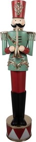 Kovová dekorácia Luskáčik Nutcracker s rúrkou - 33*27*121 cm