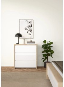 Biela/v prírodnej farbe komoda v dekore duba 80x84x48 cm Next – Tvilum