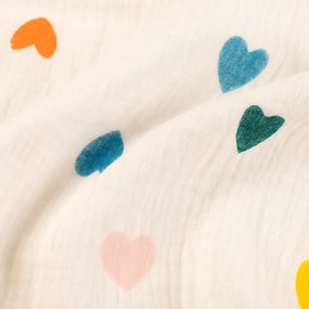 Biante Mušelínová plienka/dečka MSN-037 Srdiečka na krémovo bielom 70x70 cm