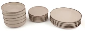 Jedálenská sada 18 ks béžová/porcelán