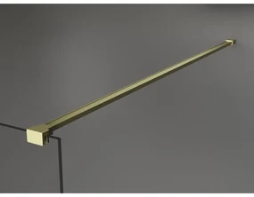Mexen Kioto, sprchová zástena Walk-In 70 x 200 cm, 8mm číre sklo čierny vzor, zlatý matný profil, 800-070-101-55-70