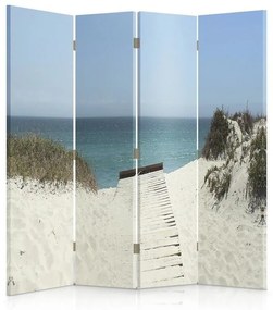 Ozdobný paraván Pobřeží moře - 145x170 cm, štvordielny, obojstranný paraván 360°