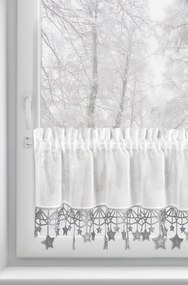 KRÁTKA VIANOČNÁ ZÁCLONA NA PÁSKE XMAS 30X150 CM HVIEZDY