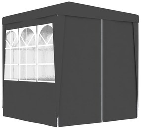 vidaXL Profesionálny párty stan+bočné steny 2x2 m, antracitový 90 g/m²