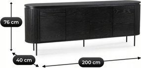 Komoda Beck 200 cm čierna