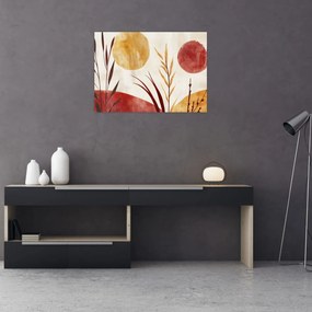 Obraz - Rastliny a kruhy (70x50 cm)